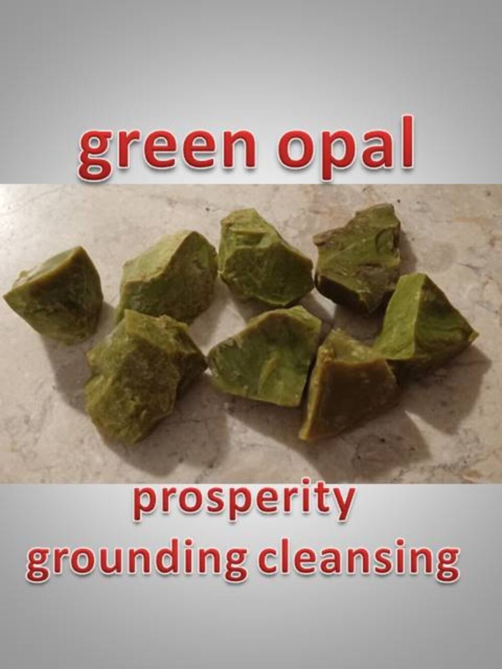 One Green Opal raw chunk Prosperity Grounding